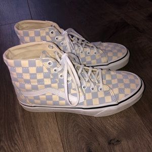 High top checkered vans sneakers